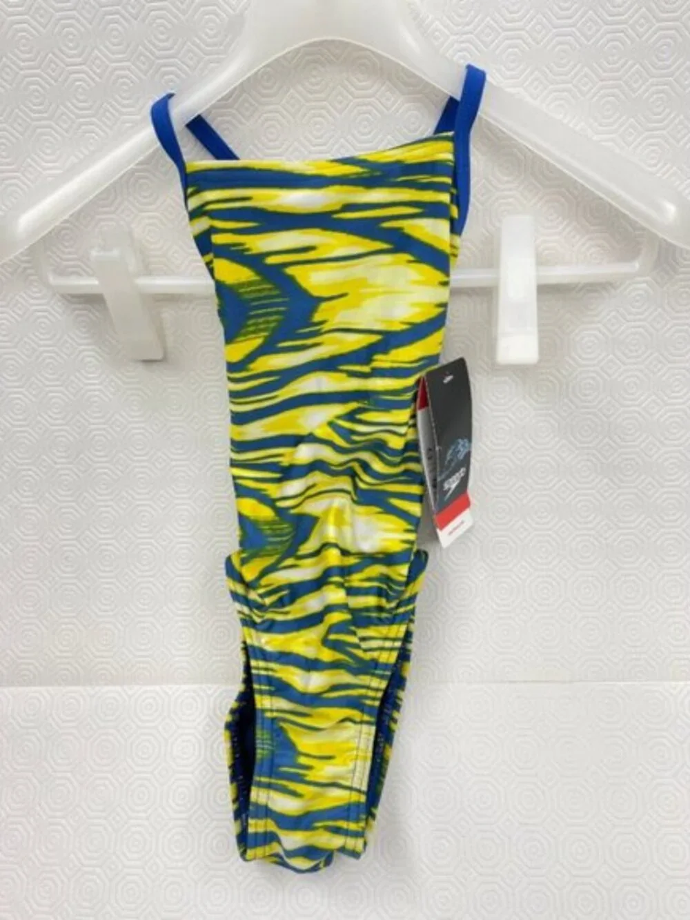NWT Speedo Girls Pro LT One Piece Swimsuit Sapphire Gold Size US 4 Youth